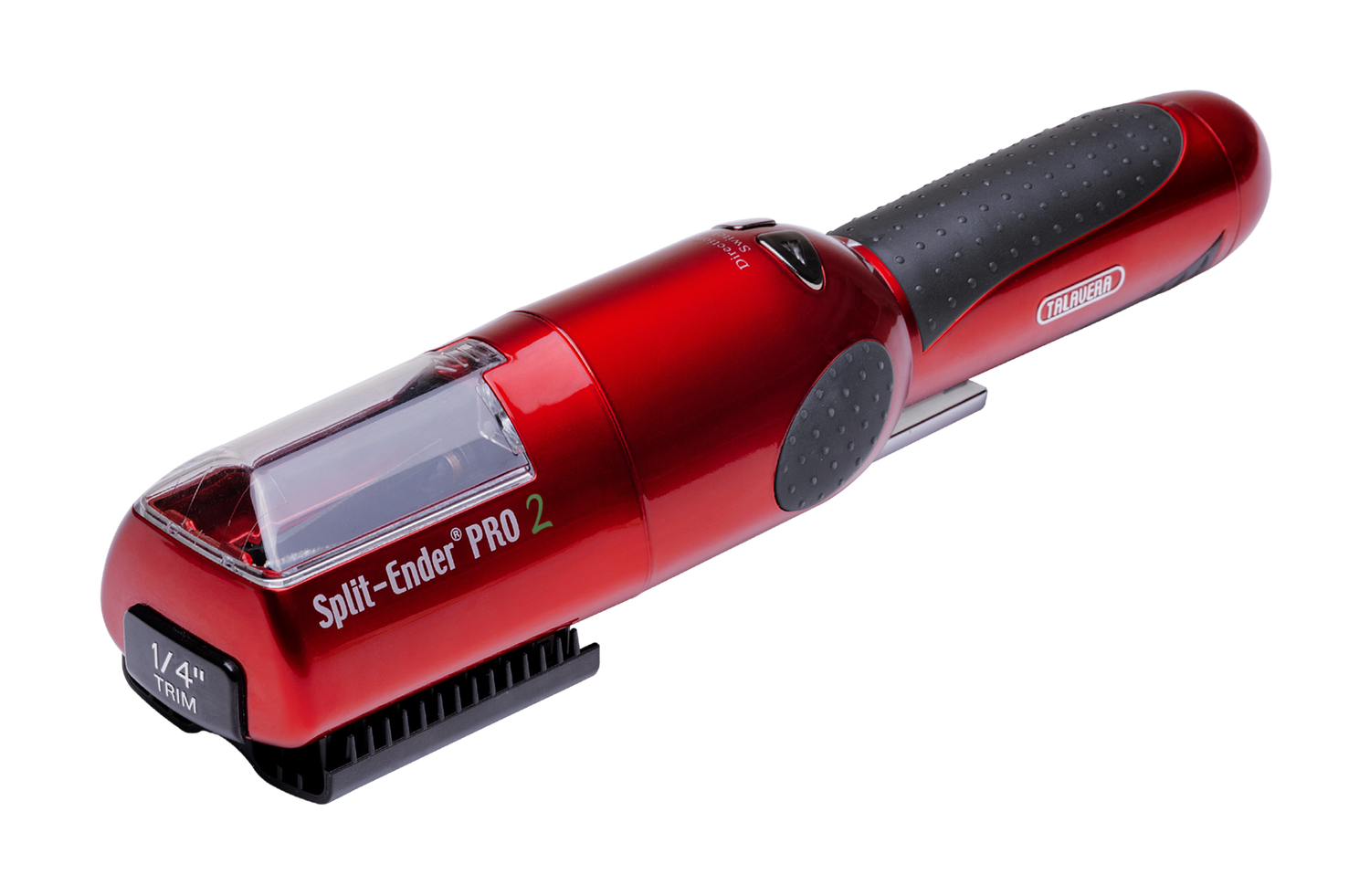 Red Splitender Pro hair trimmer for safe, painless at-home split end cutting on all hair types