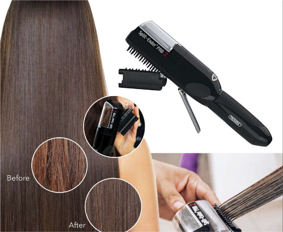 Black Split Ender Pro split end remover for painless hair trimming and smoother results at home or salon