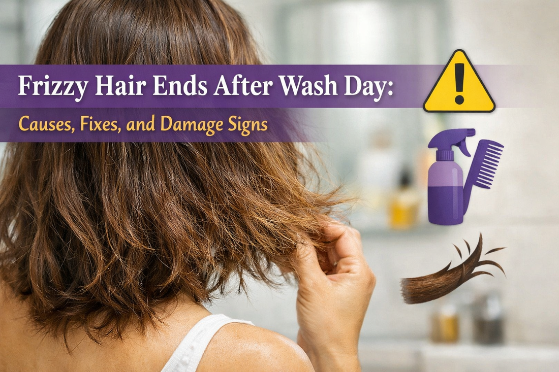 Frizzy Hair Ends After Wash Day: Causes, Fixes, and Damage Signs - Split Ender