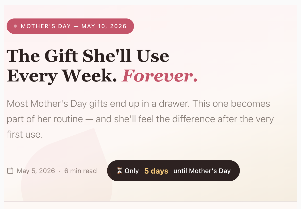 The Gift She'll Actually Use. Every Single Month.