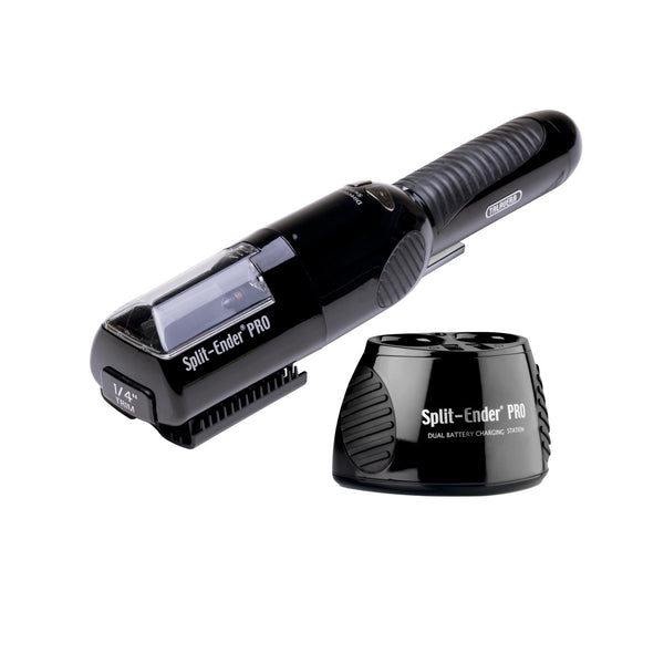 Split-Ender PRO (Piano Black) w. USA Charger Split End Hair Trimmer by Talavera (Free BLACK Color Charging Station)