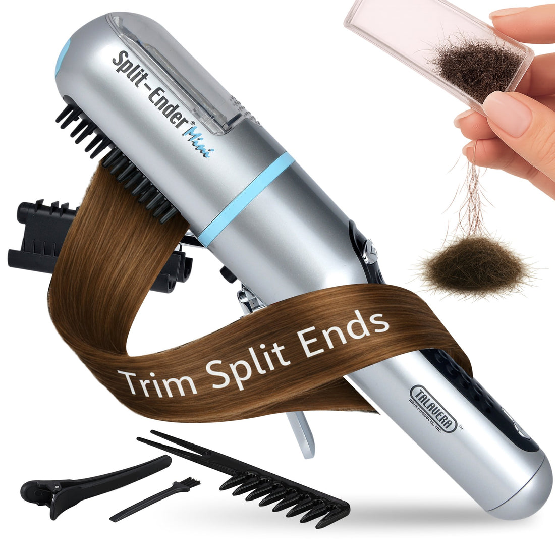 Split Ender Mini - Portable and Battery Operated (3 AAA), Automatic Split End Hair Trimmer, For Home Use - Split Ender