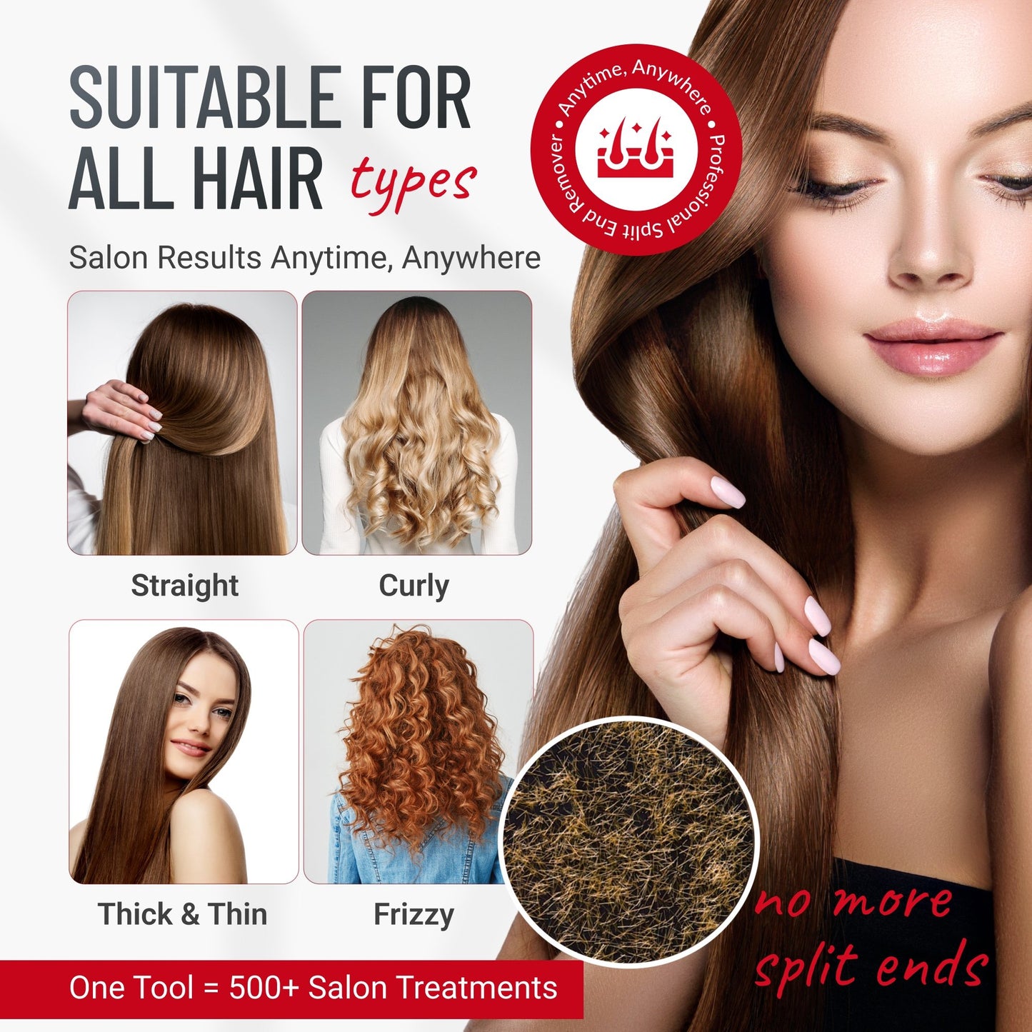 Split Ender PRO2 - Home Professional, Titanium Coated Blades, Fast and Easy Solution Automatic Split Ends Hair Trimmer. The Original