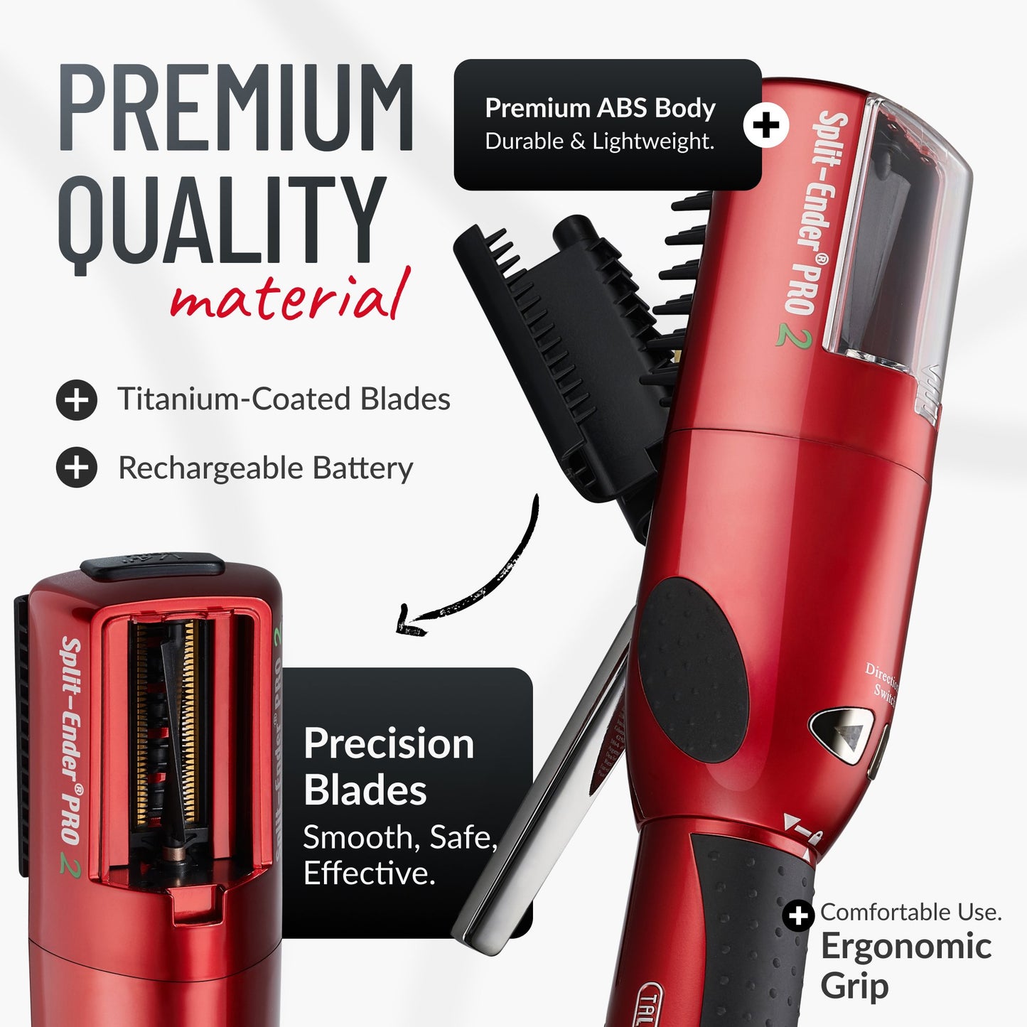 Split Ender PRO2 - Home Professional, Titanium Coated Blades, Fast and Easy Solution Automatic Split Ends Hair Trimmer. The Original