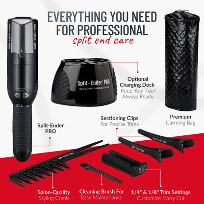 Split Ender PRO - Salon Professional, Titanium Coated Blades, Fast and Easy Solution Automatic Split Ends Hair Trimmer. Bonus Gift Included. The Original