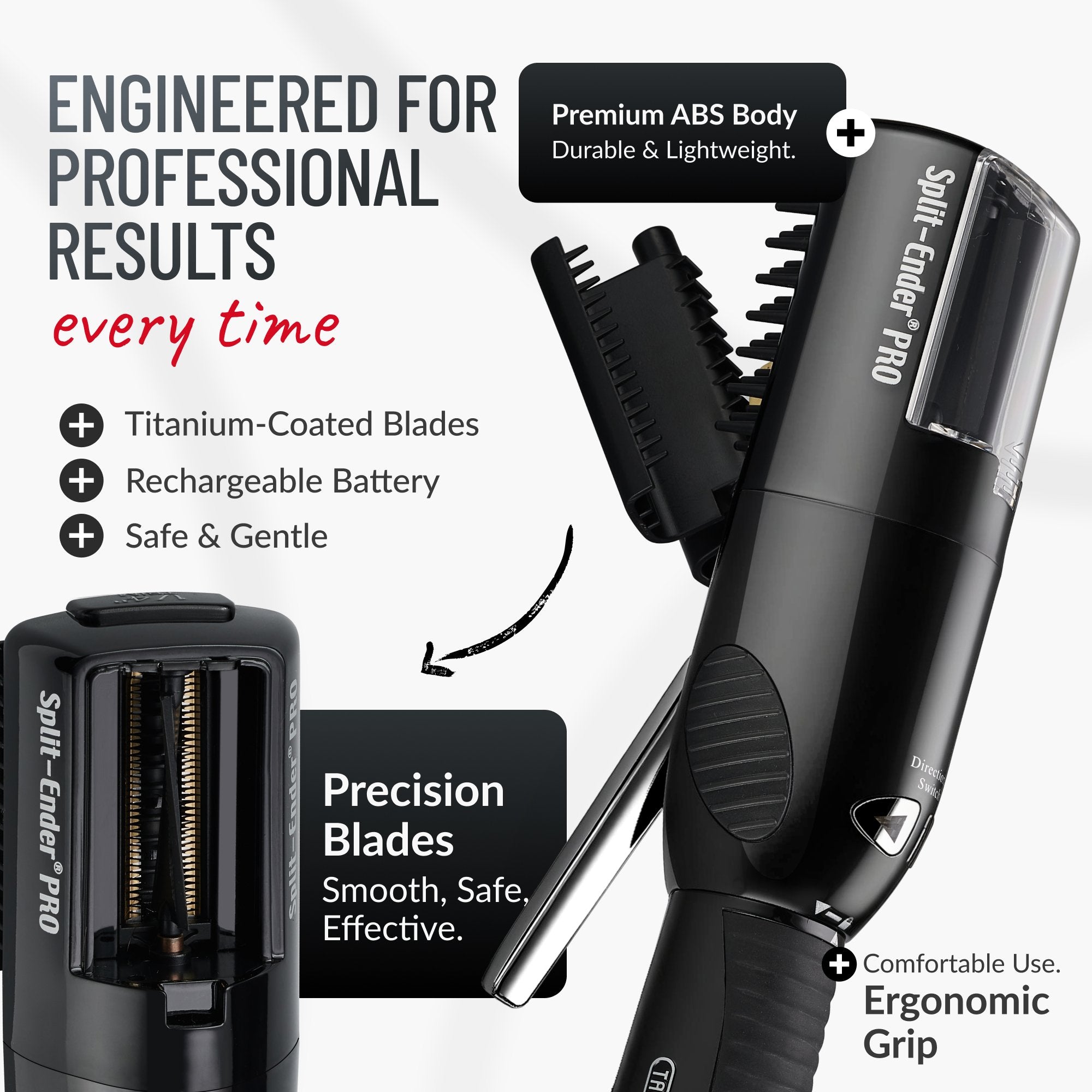 Split Ender PRO - Salon Professional, Titanium Coated Blades, Fast and