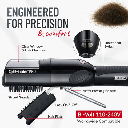 Split Ender PRO - Salon Professional, Titanium Coated Blades, Fast and Easy Solution Automatic Split Ends Hair Trimmer. Bonus Gift Included. The Original