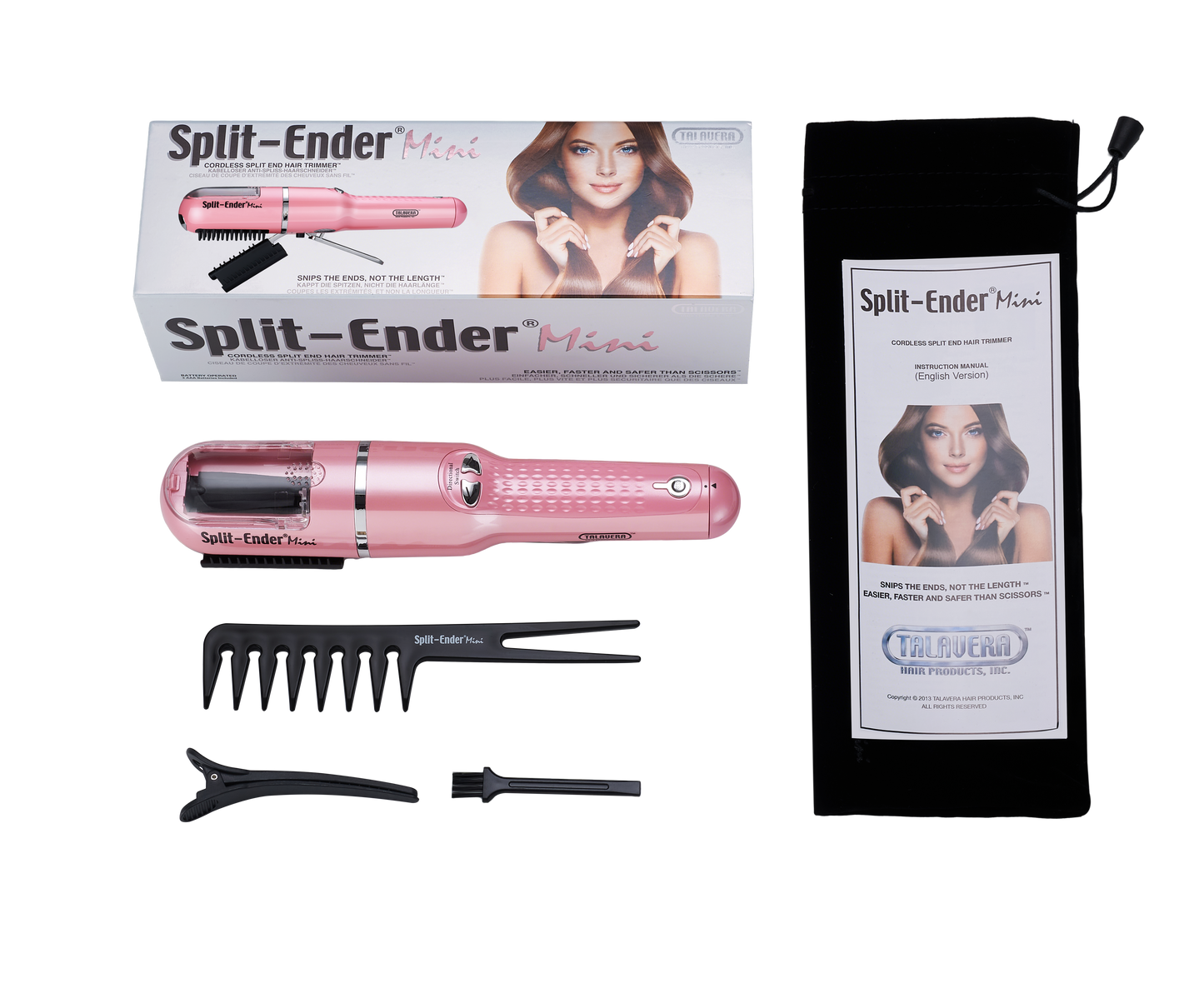 Split Ender Mini - Portable and Battery Operated (3 AAA), Automatic Split End Hair Trimmer, For Home Use