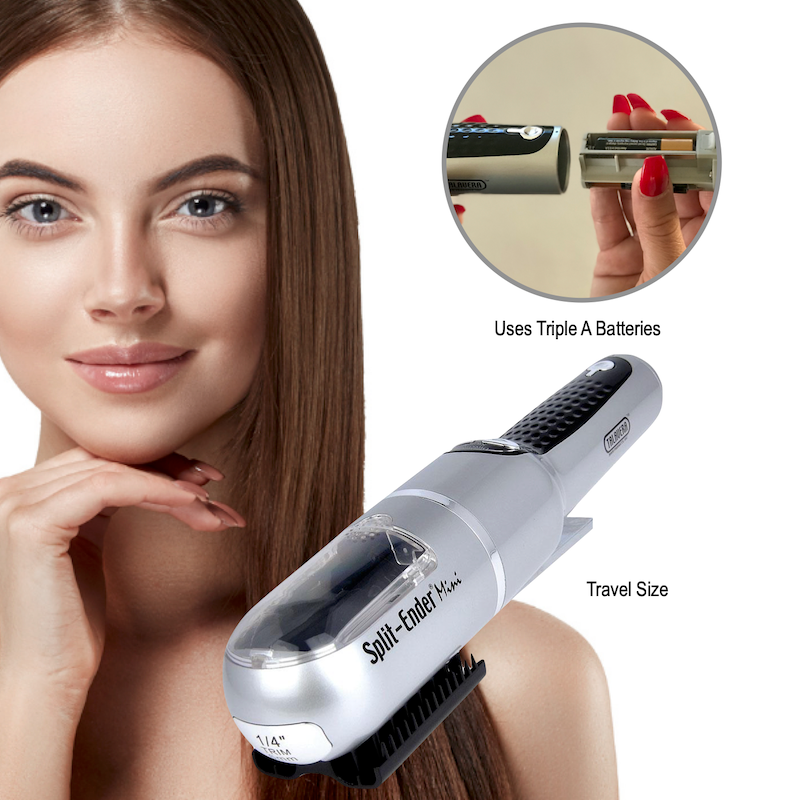 Split Ender Mini Portable Cordless Automatic Split End Remover Hair Trimmer  for Dry, Damaged and Brittle Split Ends for Men and Women - Blue